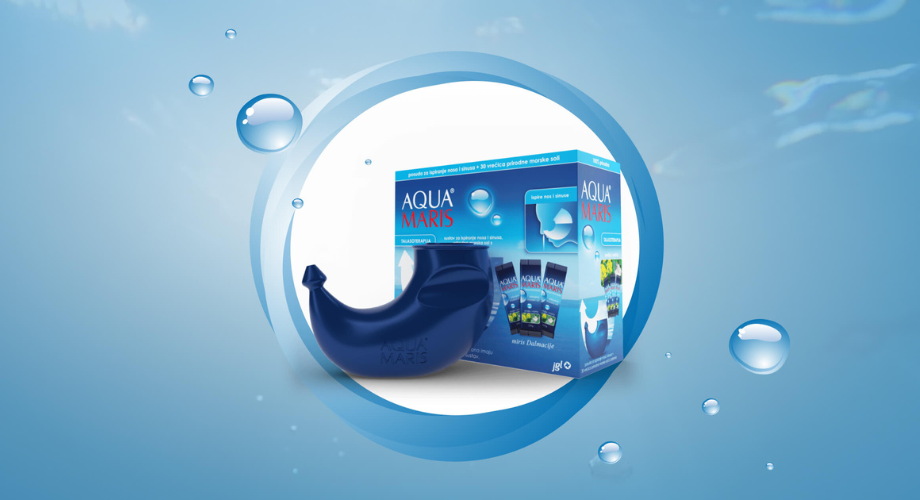Aqua Maris sustav za ispiranje nosa sastoji se od roga i soli s eteričnim uljima