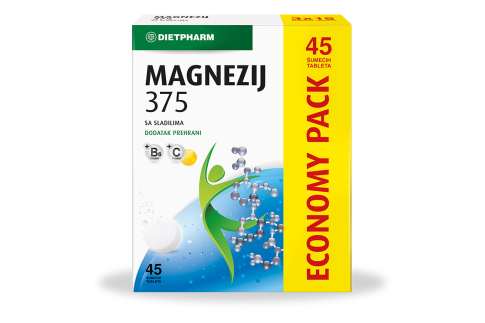 Dietpharm Magnezij 375 šumeće tablete, 45 komada PROMO